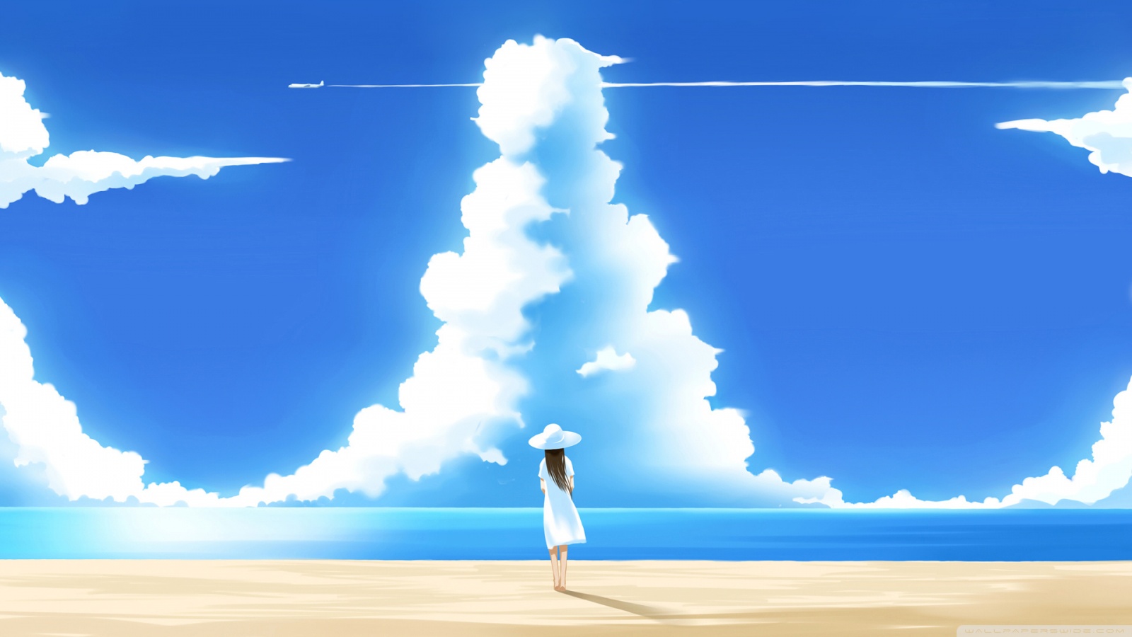 Beautiful Summer Day Illustration Wallpaper - Anime Sky - HD Wallpaper 