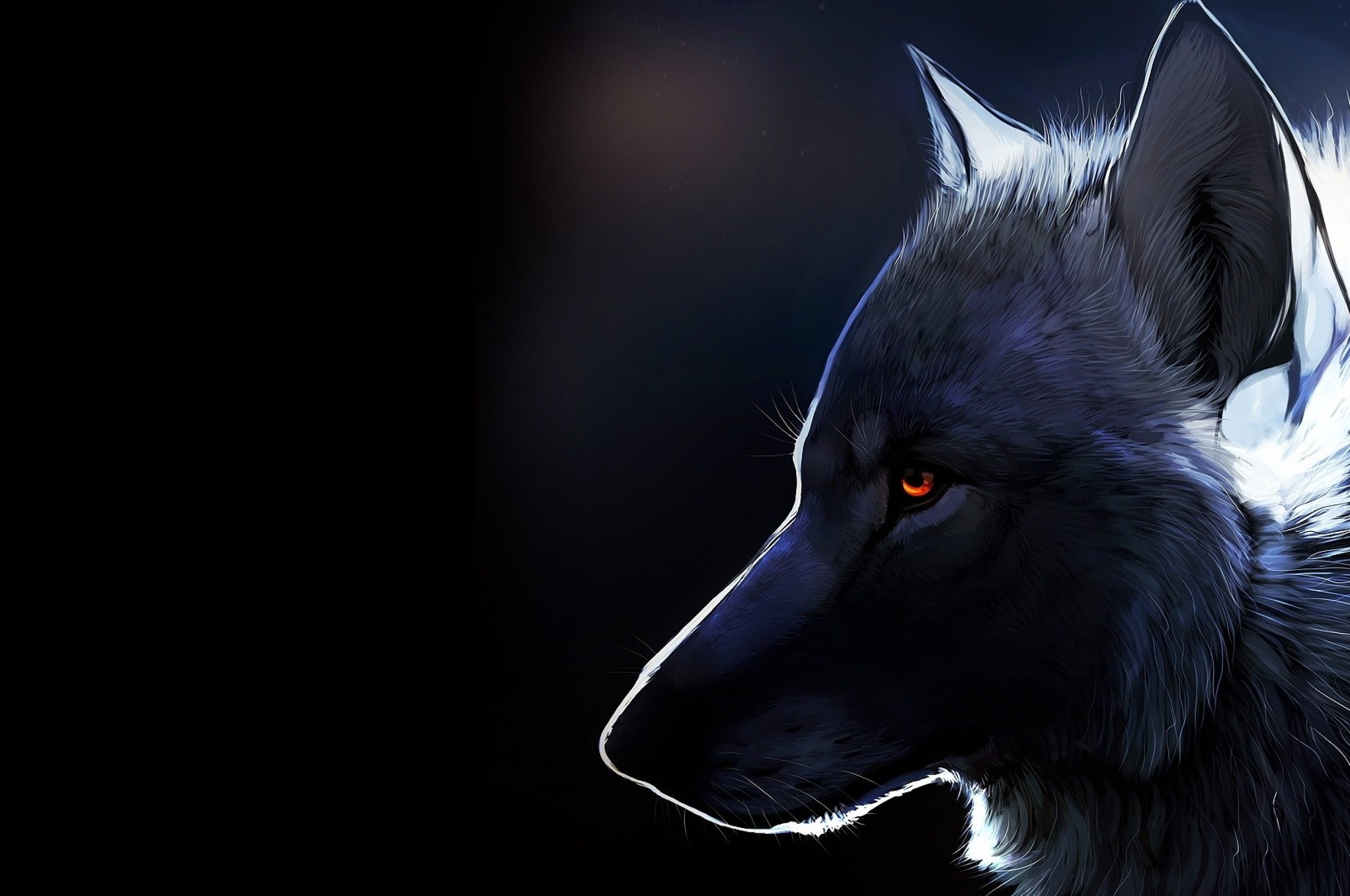 Wolf, Profile View, Majestic, Red Eyes, Furry - Facebook Cover Photo Wolves - HD Wallpaper 