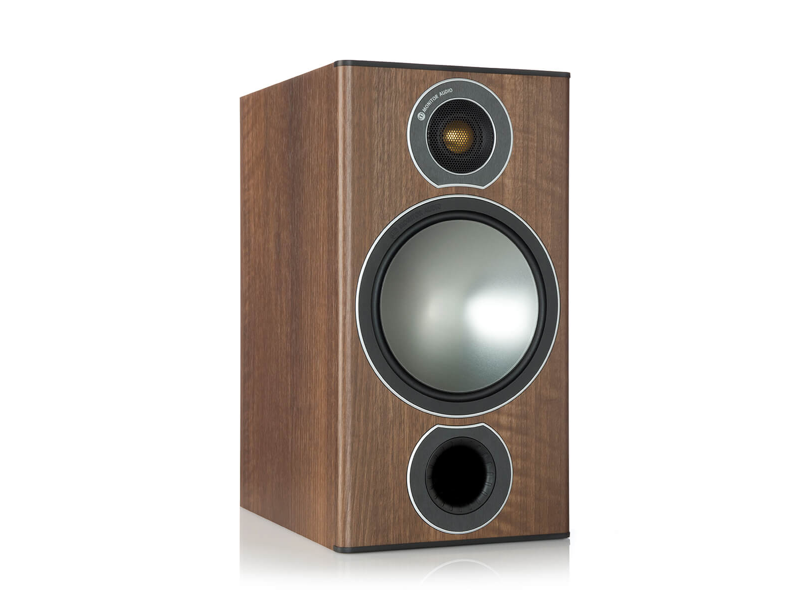 Bronze 2, Grille-less Bookshelf Speakers, With A Walnut - Monitor Audio Bronze 2 - HD Wallpaper 