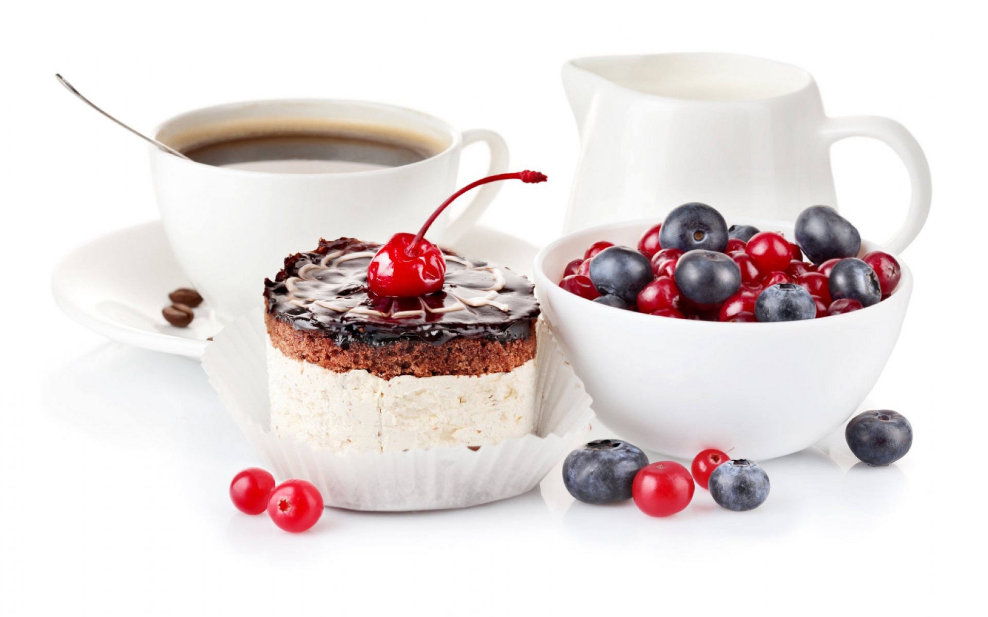 Good Morning Coffee Cherry And Dessert Wallpapers And - Immagini Del Buongiorno E Buona Domenica Le Ali Del - HD Wallpaper 