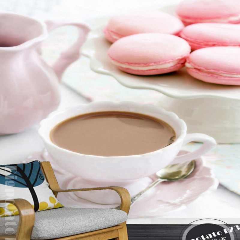 3d Photo Wallpaper Cute Pink Bread Biscuits Coffee - Chocolate Room Images Beautiful - HD Wallpaper 
