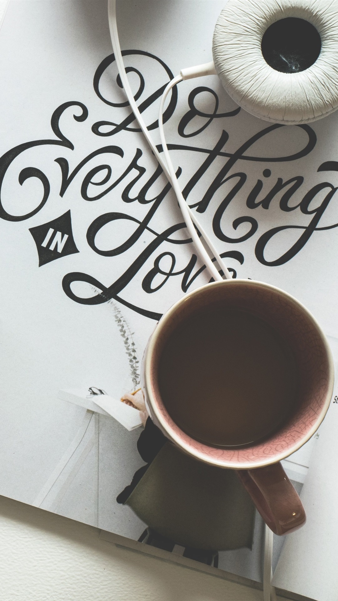 Iphone Wallpaper Coffee, Cup, Book, Watch, Phone - Hd Headphone Coffee Hd - HD Wallpaper 