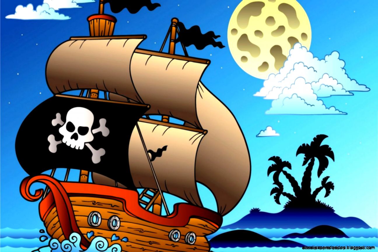 Pirate Ship Art Cartoon Hd Wallpaper Best Desktop Wallpapers - Captain Hook Ship Clipart - HD Wallpaper 