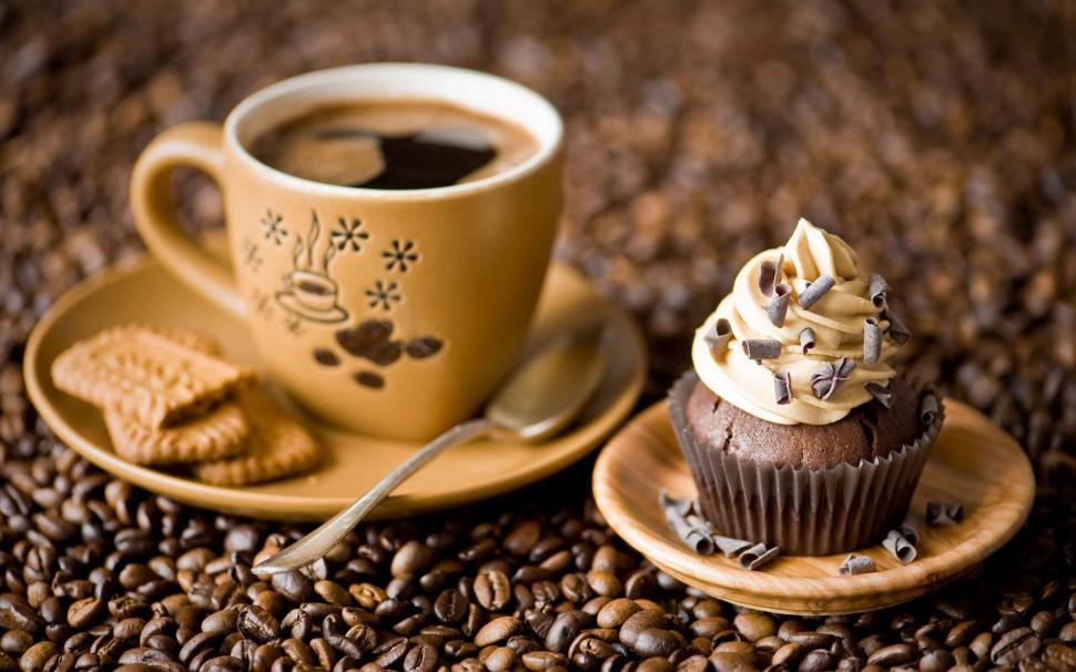 Cupcake And Coffee Wallpaper,photography Hd Wallpaper,1920x1200 - Good Morning Coffee Chocolate - HD Wallpaper 