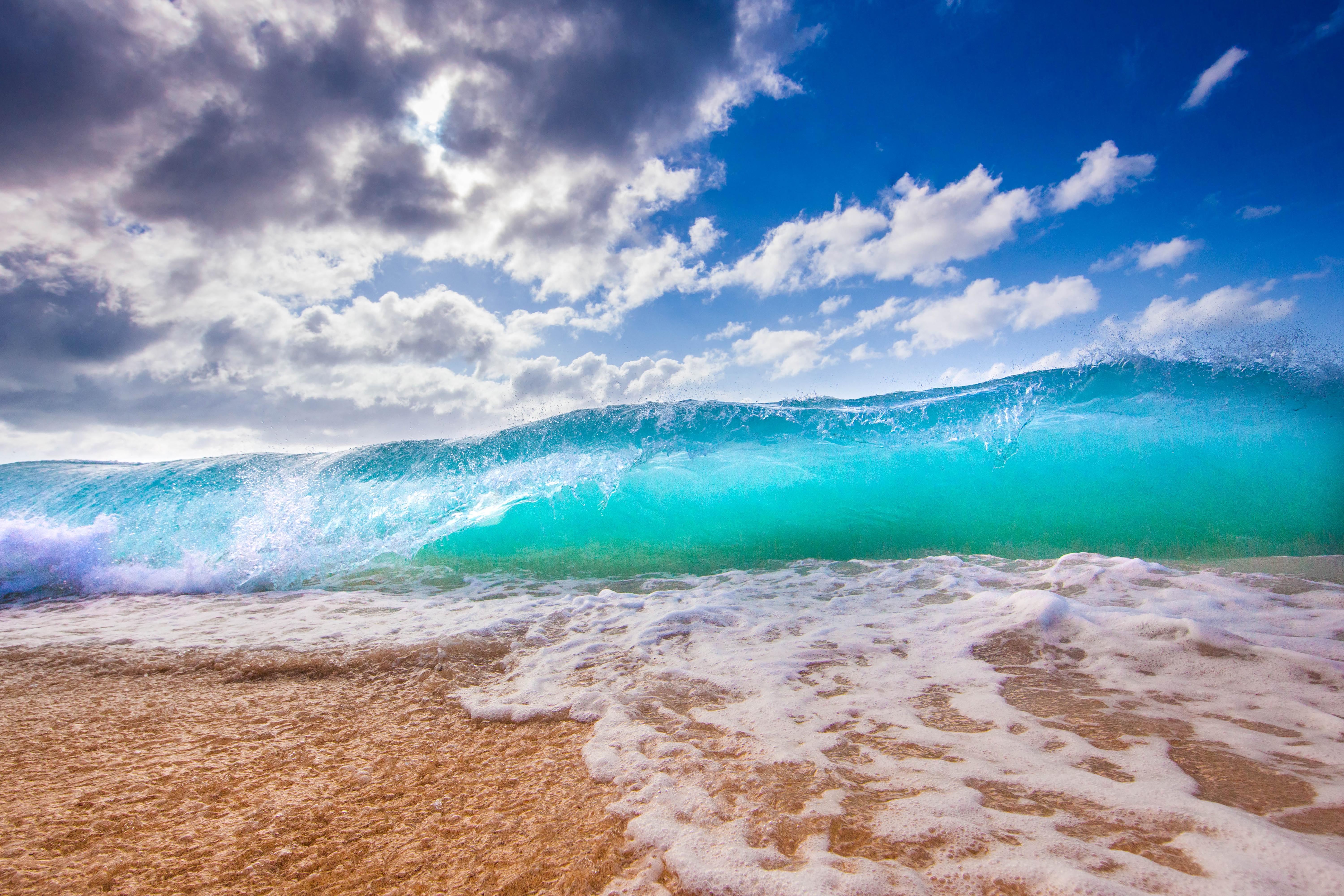 Lautan, Selancar, Busa, Hawaii, Pantai - Iphone Wallpaper Hawaii Beach - HD Wallpaper 
