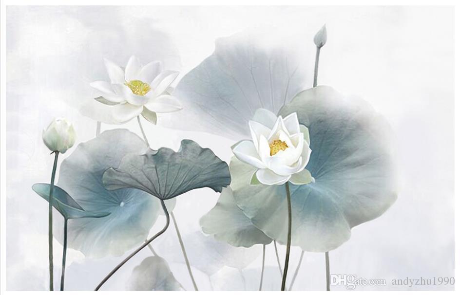 Lotus Painting - HD Wallpaper 