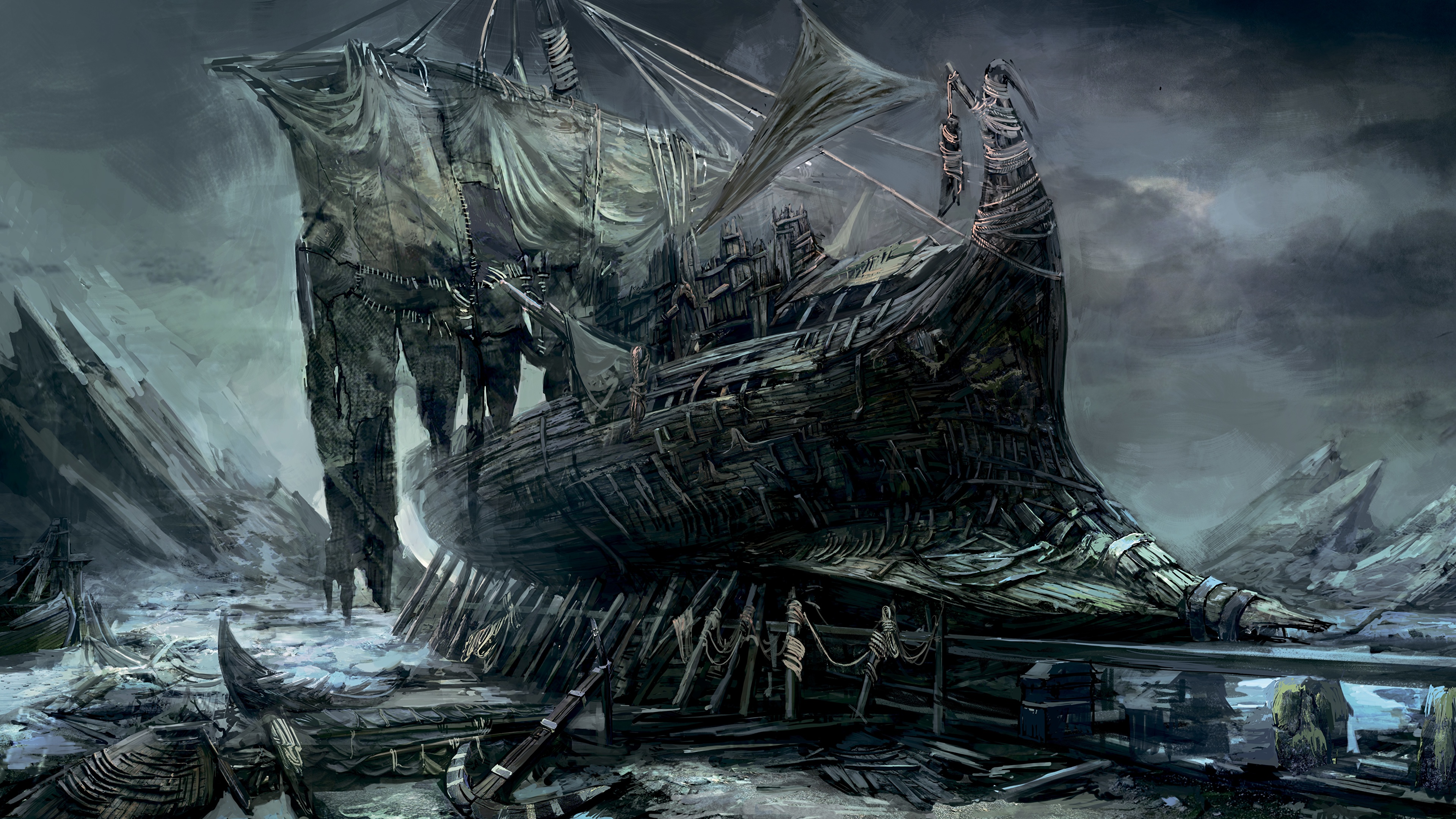 Witcher Wild Hunt Ship - HD Wallpaper 