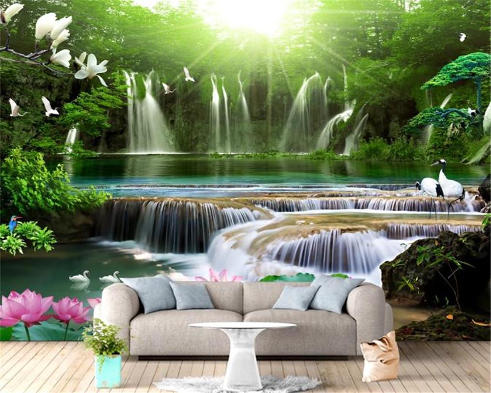 Waterfall Flower Scenery - HD Wallpaper 