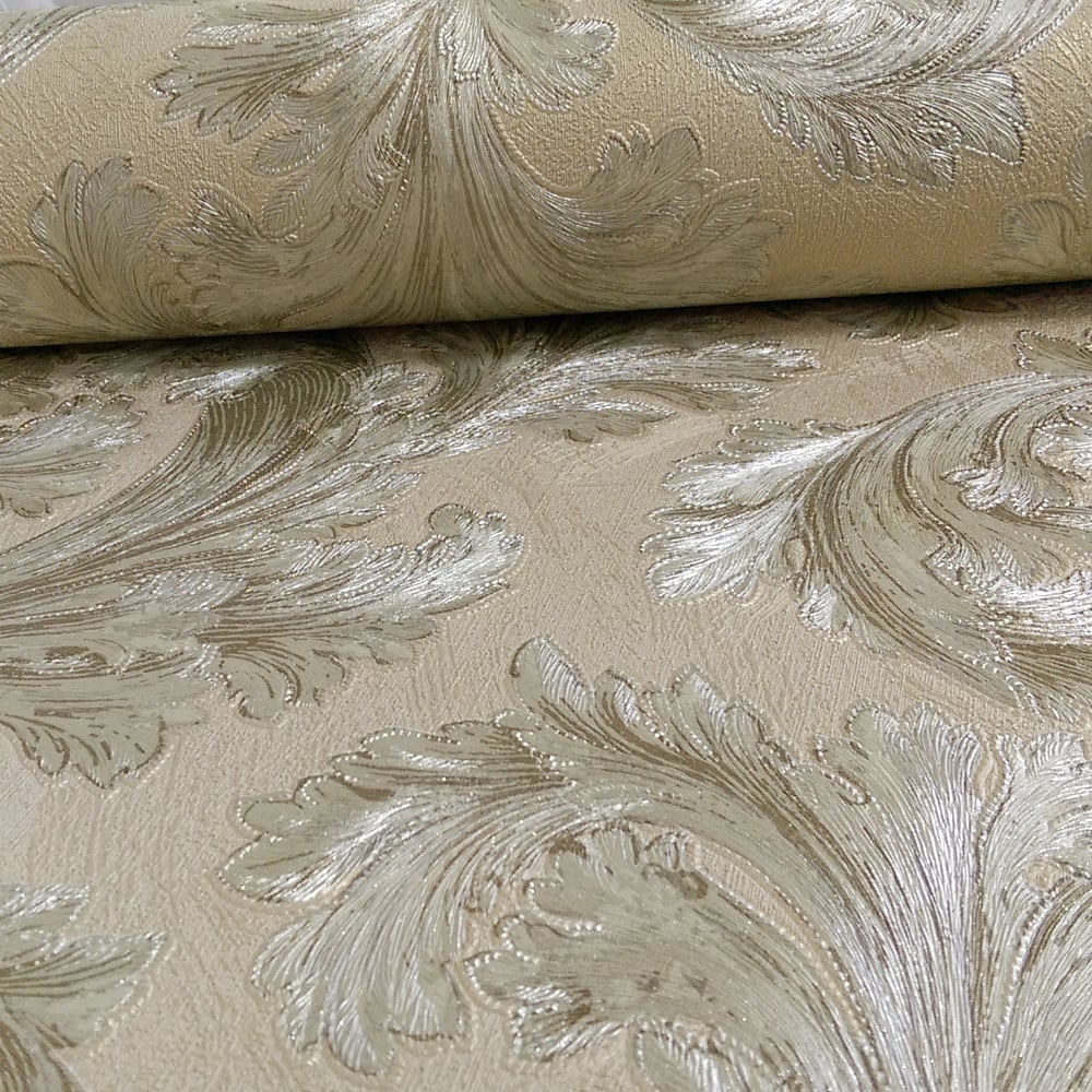 Arthouse Vintage Safina Feather Pattern Leaf Glitter - HD Wallpaper 