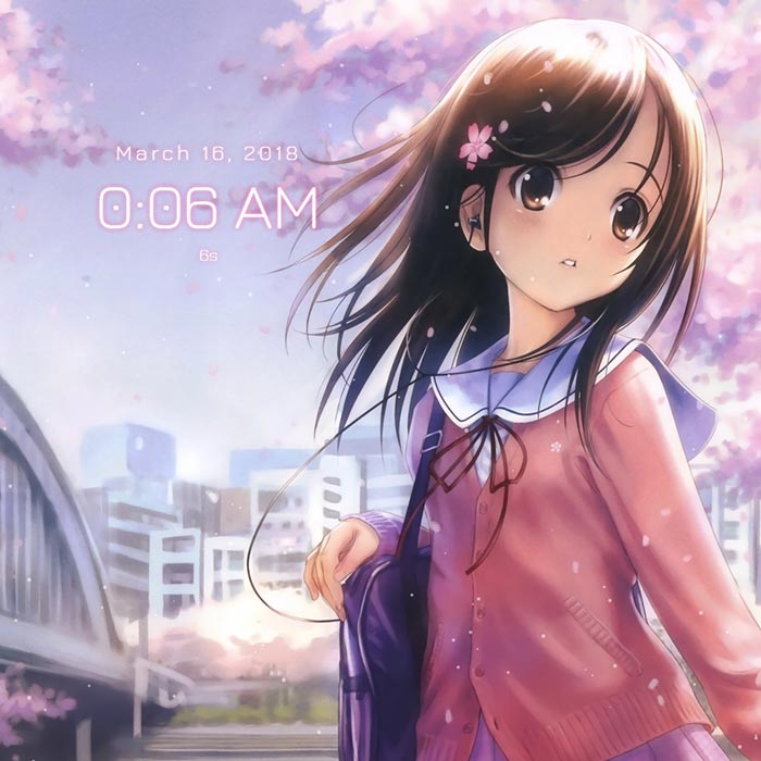 Sakura Clock Rose Petals Wallpaper Engine - Anime Backgrounds People - HD Wallpaper 