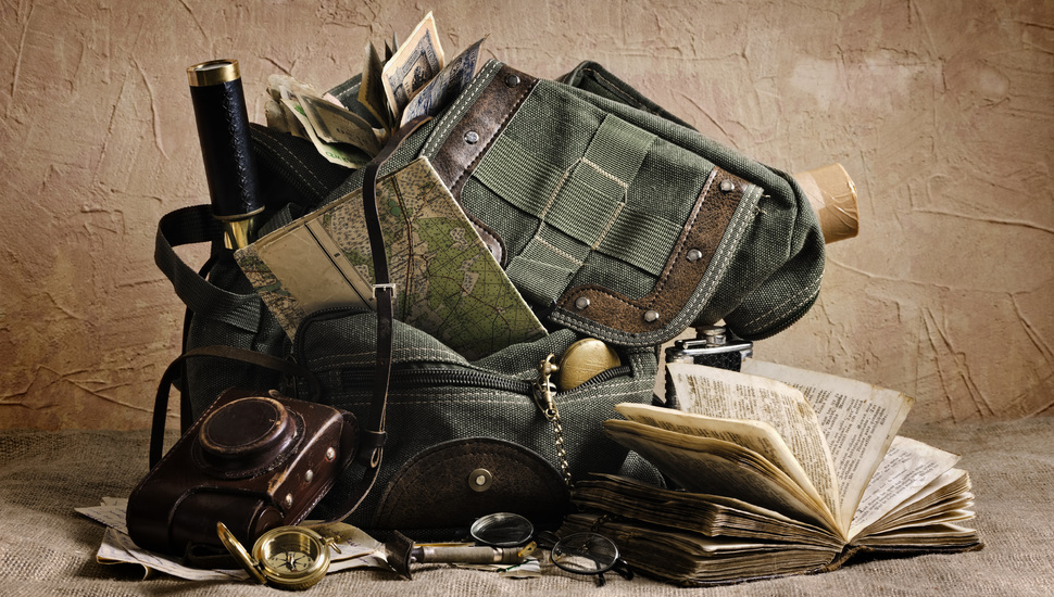 Vintage, Book, Card, Bag, The Camera, Vintage, Glasses - Bag And Book - HD Wallpaper 