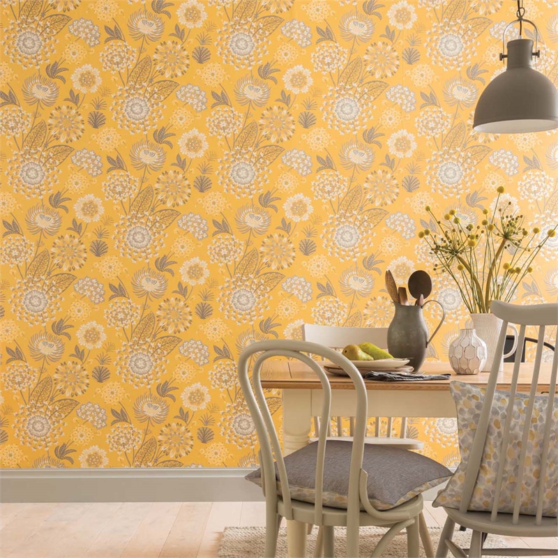 Arthouse Vintage Bloom Mustard - HD Wallpaper 
