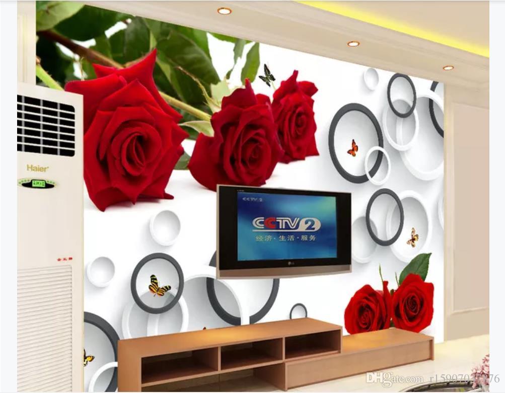 Background Red Rose Flower - HD Wallpaper 