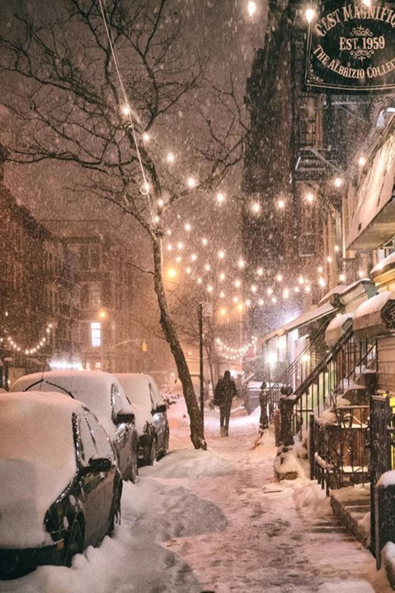Winter Night New York - HD Wallpaper 