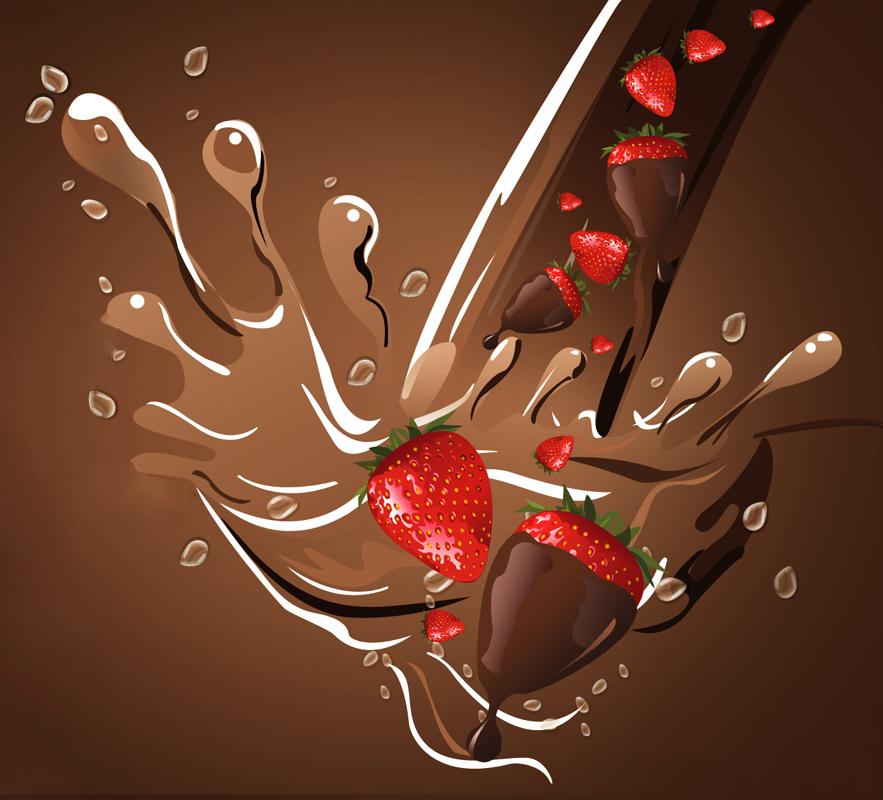 Chocolate Wallpapers, Chocolate Wallpapers, Download - Background Strawberry With Chocolate - HD Wallpaper 