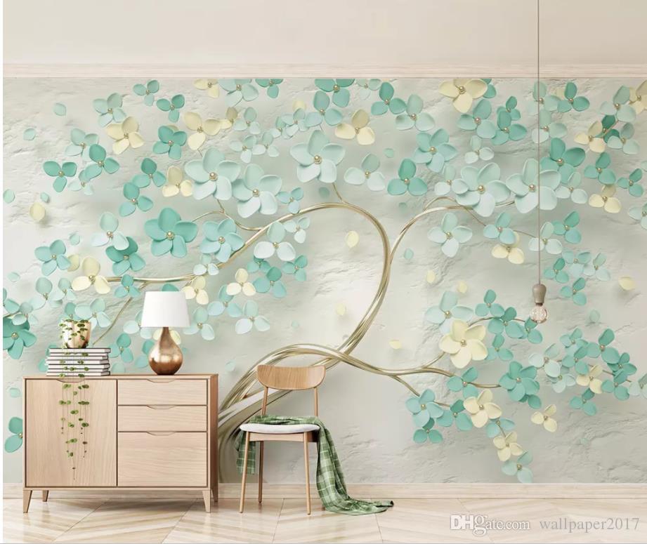 Mint Green Flowers Background - HD Wallpaper 