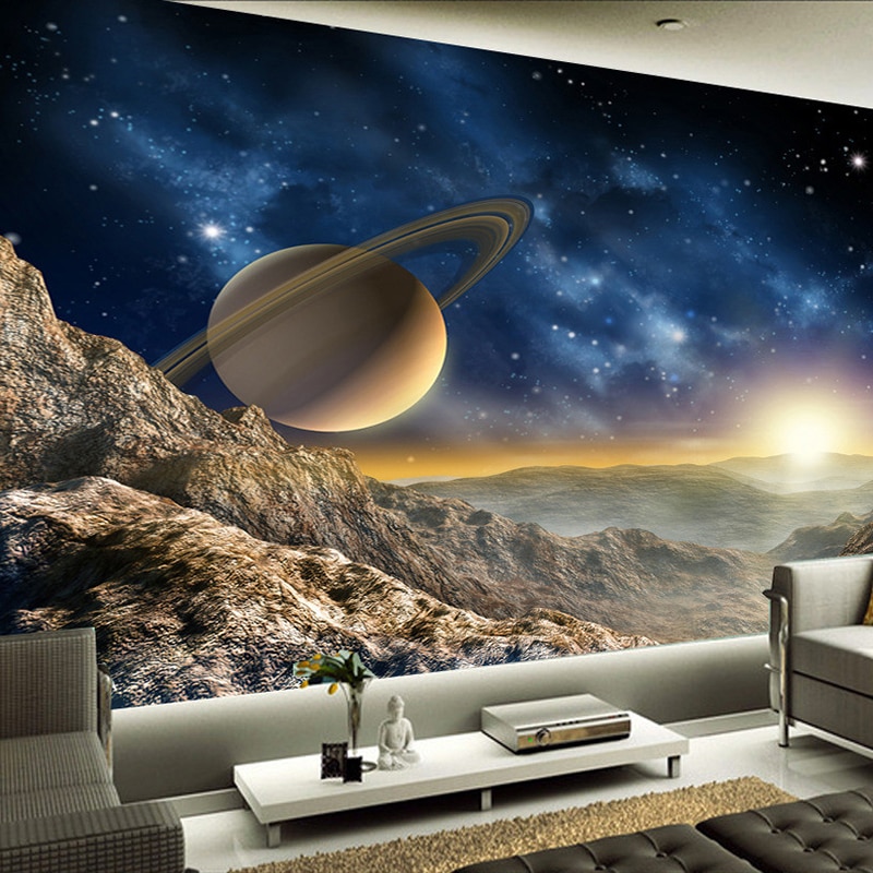 3d Wall Mural Space - HD Wallpaper 