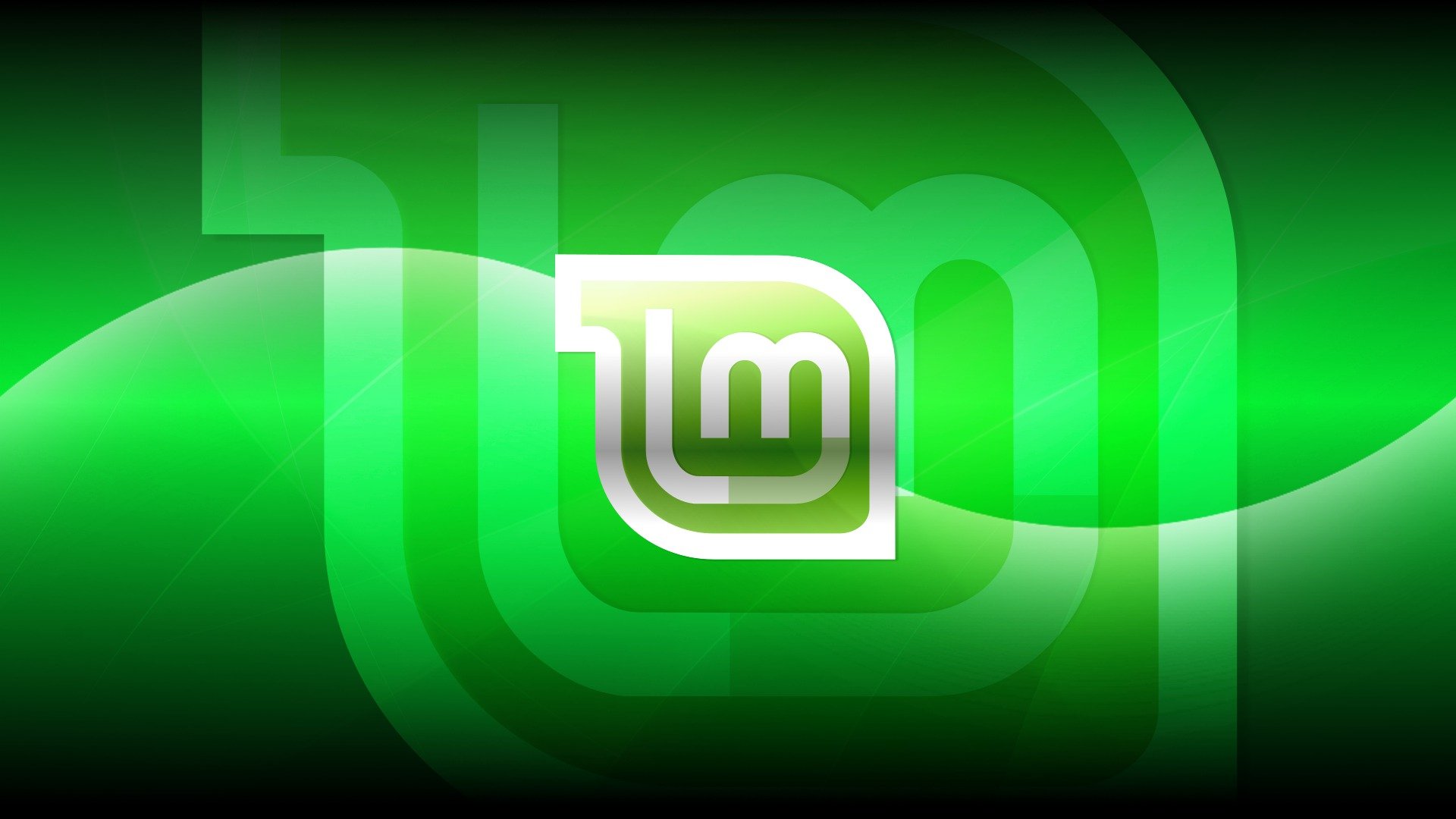 Green Background And Linux Mint Logo Hd Wallpaper - Linux Mint - HD Wallpaper 