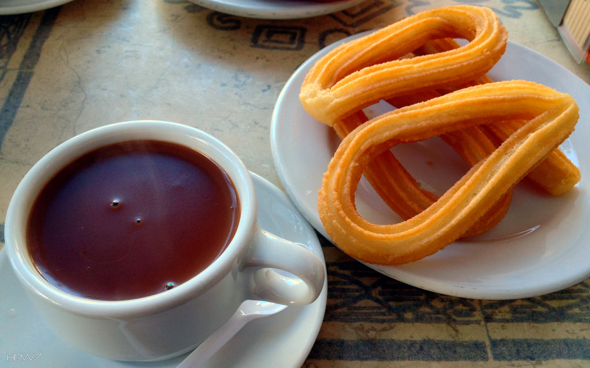 Spain Hot Chocolate With Churros - Churros Con Chocolate Hd - HD Wallpaper 