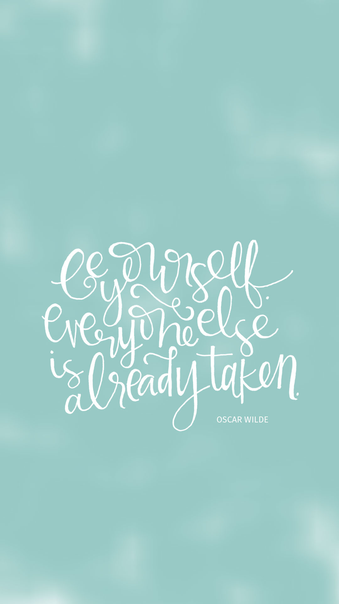 Be Yourself Mint White Iphone Wallpaper Background - Calligraphy - HD Wallpaper 