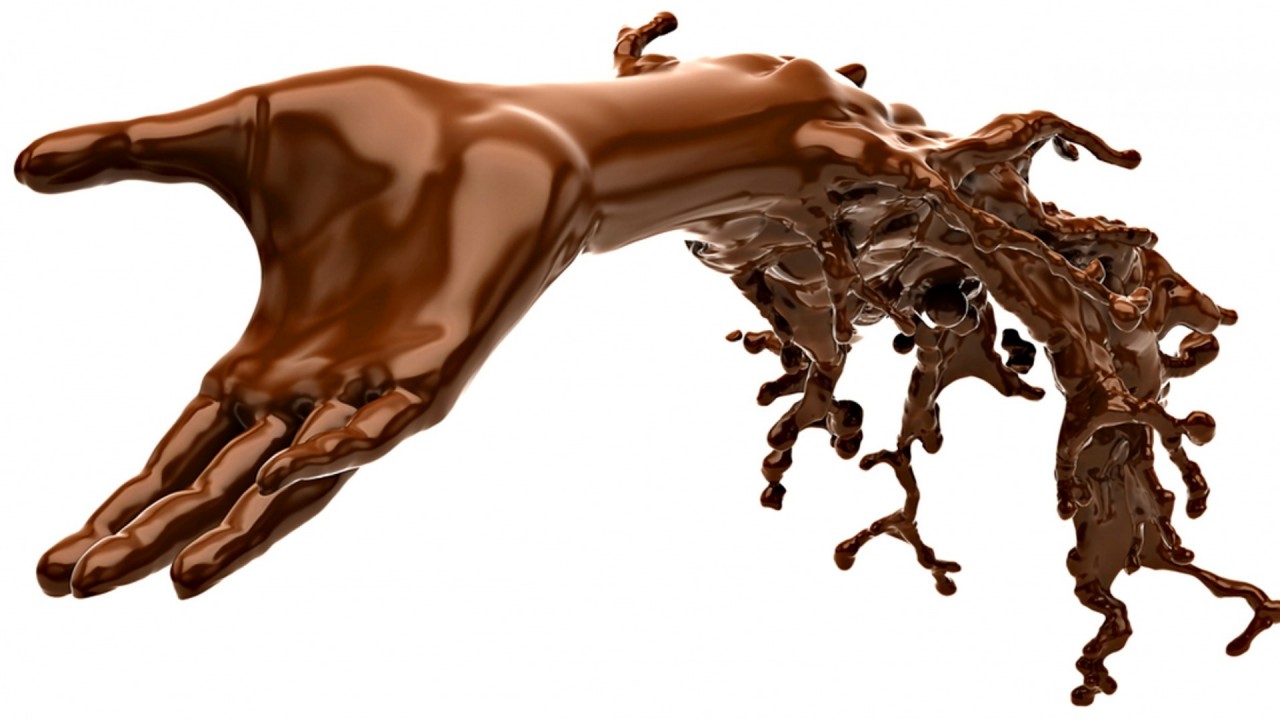 Chocolate Hand Wallpapers - Chocolate Melting In Hand - HD Wallpaper 