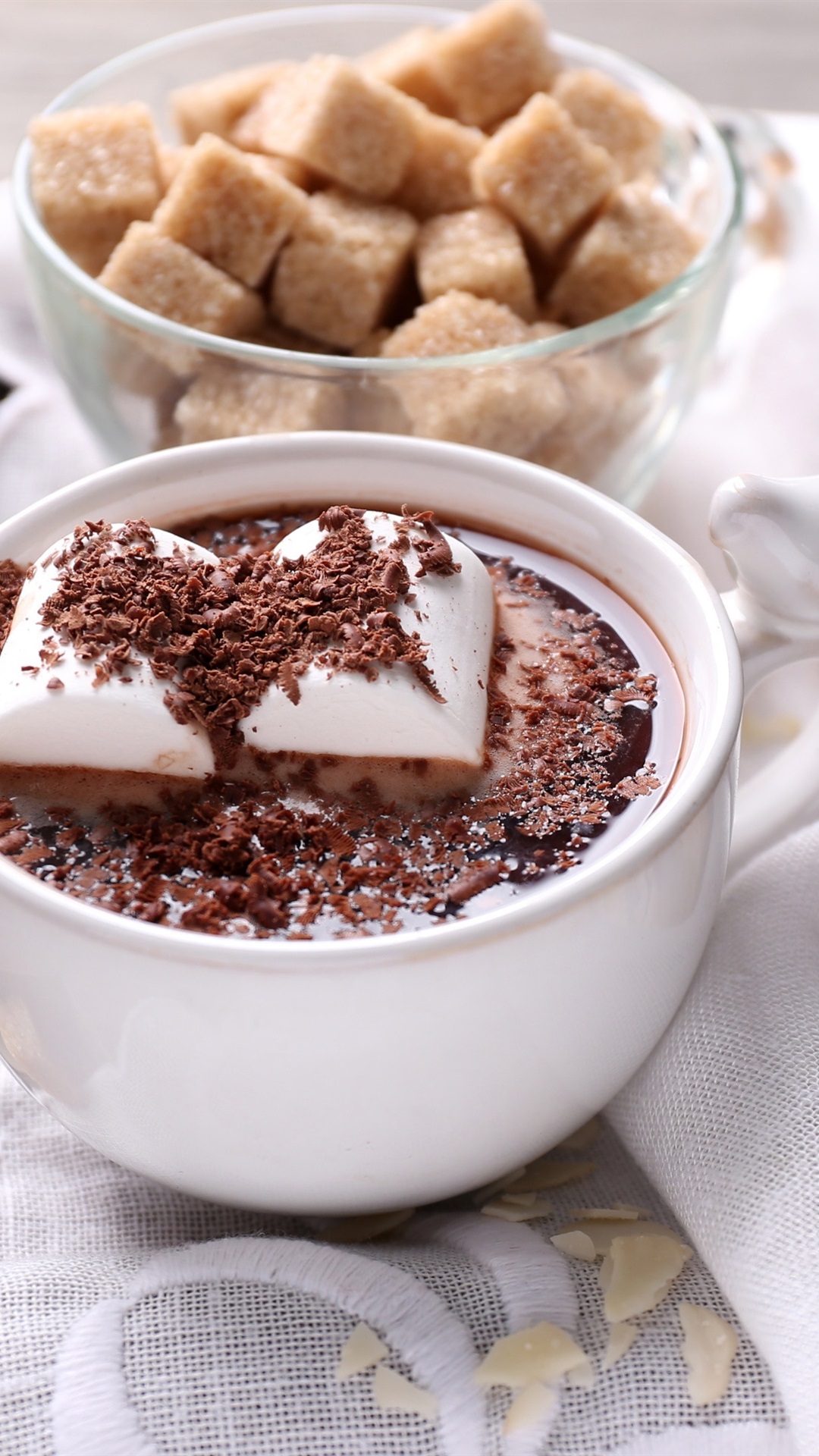 Iphone Wallpaper Hot Chocolate Drink, Cup, Marshmallow - Iphone 7 Hot Chocolate - HD Wallpaper 