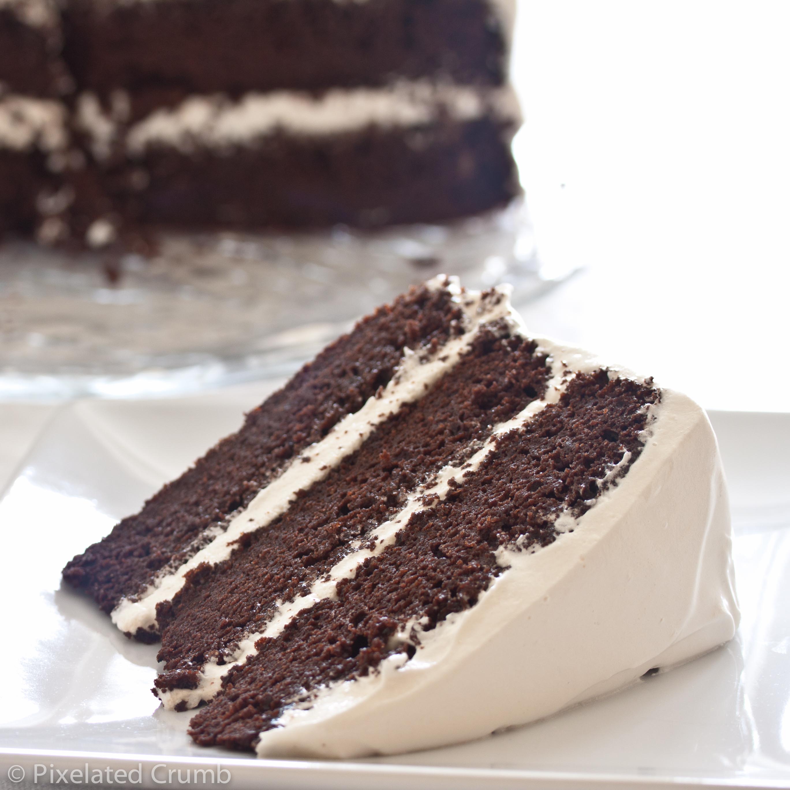 Three Layer Chocolate Cake With Marshmallow Frosting - Torta Al Cioccolato E Panna - HD Wallpaper 