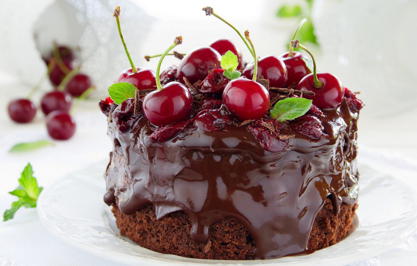 Photo Wallpaper Food, Chocolate, Cake, Cake, Cake, - Tempting Cakes - HD Wallpaper 