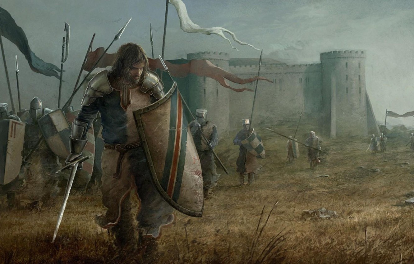 Photo Wallpaper Sword, Armor, Cloud, Man, Ken, Blade, - Medieval Knight - HD Wallpaper 