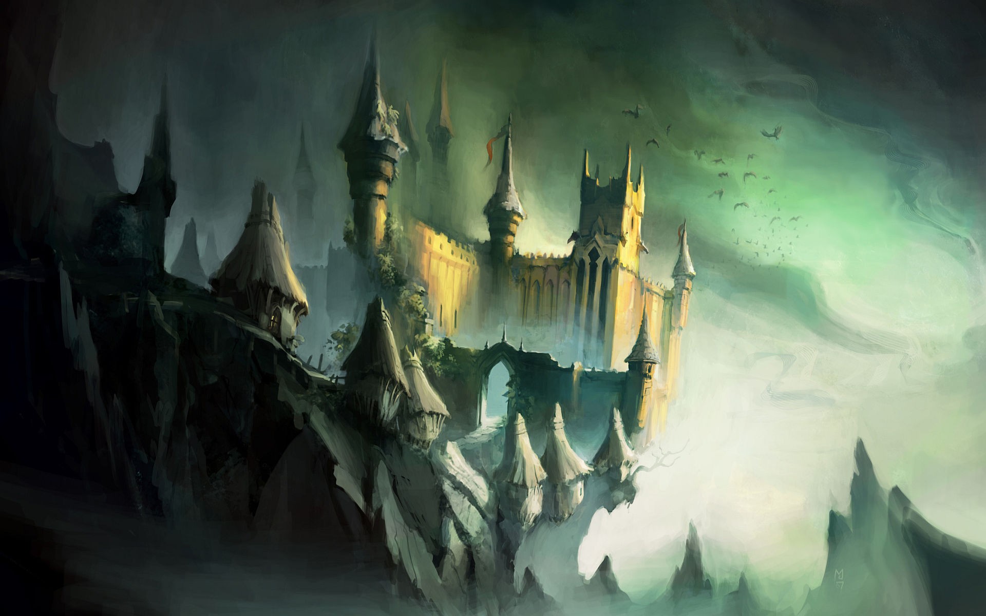 Dark Fantasy Castle Hd - HD Wallpaper 