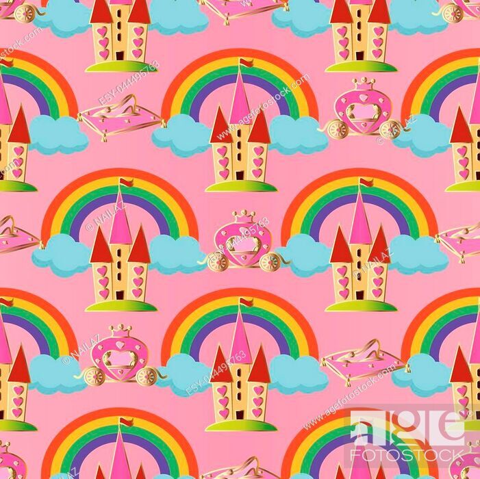 Pink Vector Seamless Pattern Background Wallpaper Illustration - Fondos De Princesas De Disney - HD Wallpaper 