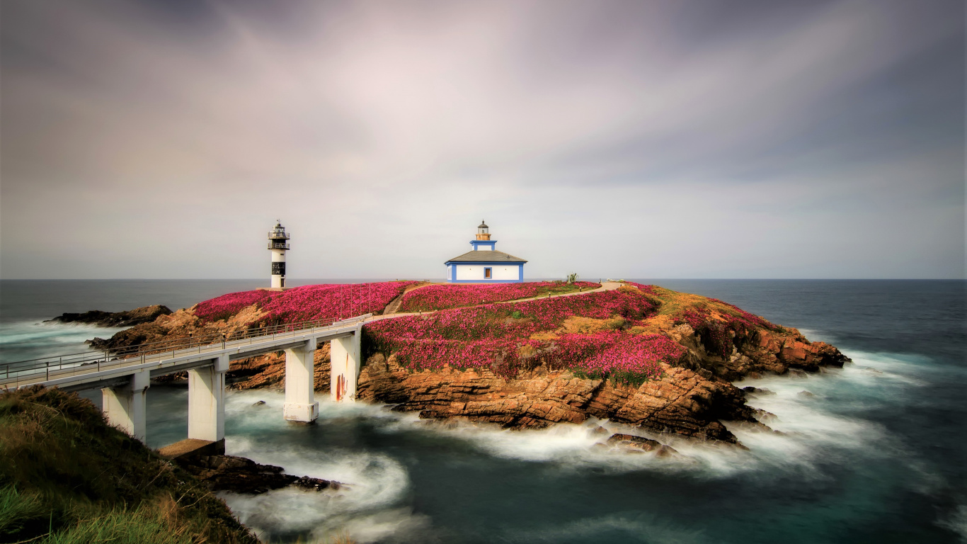 Lighthouse, Island, Bridge, Sea, Wallpaper - Lighthouse - HD Wallpaper 