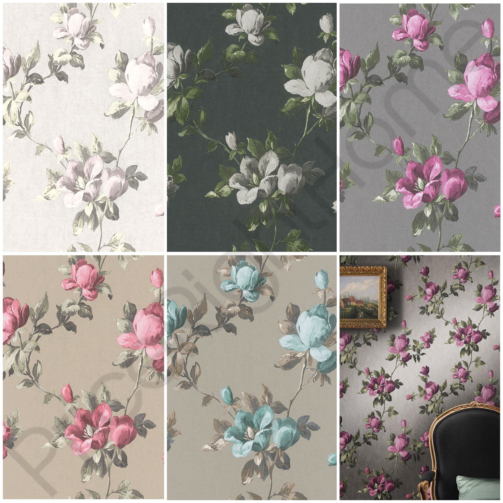 Silver Wallpaper With Flowers - HD Wallpaper 