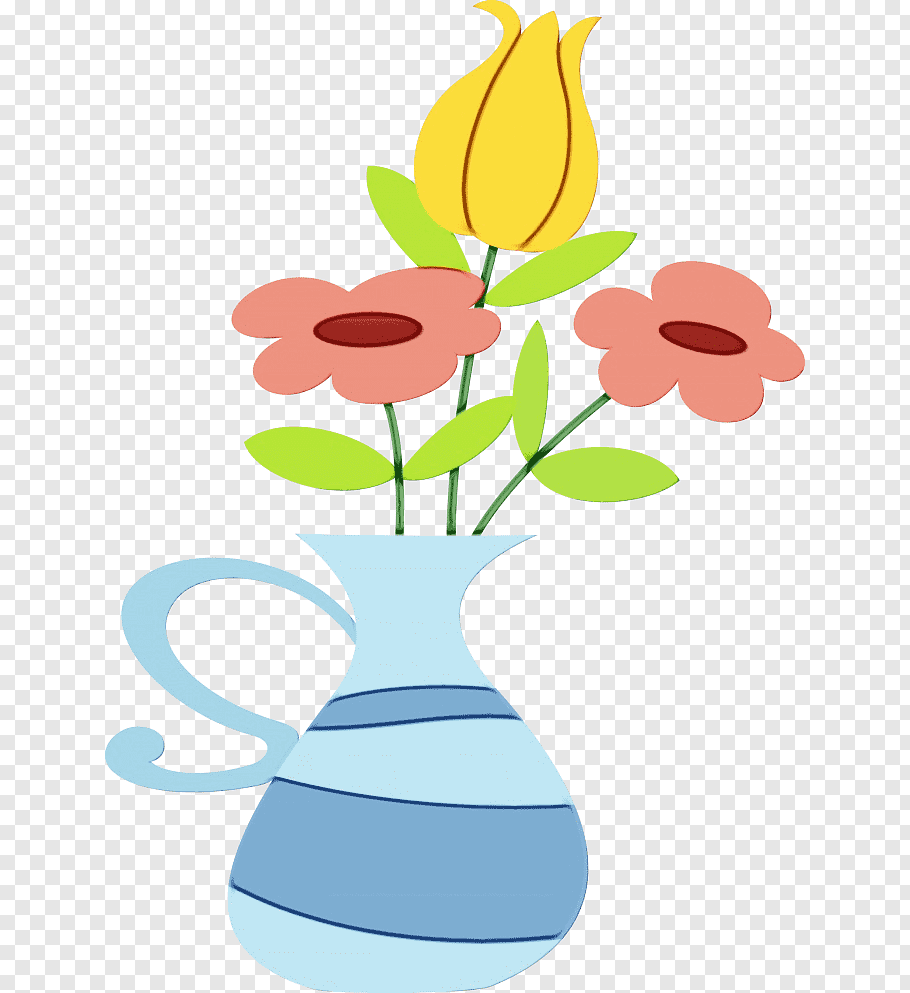 Flower In Vase, Watercolor, Paint, Wet Ink, Desktop - Vase - HD Wallpaper 