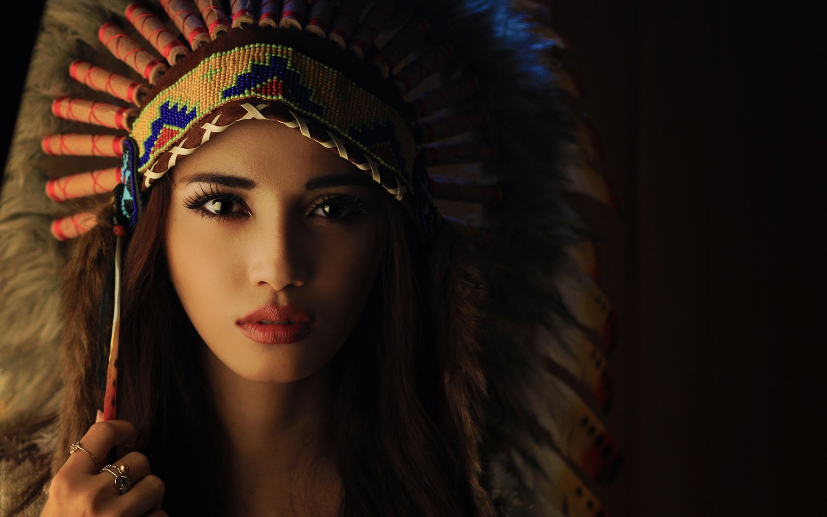 Beautiful Red Indian Girl - HD Wallpaper 