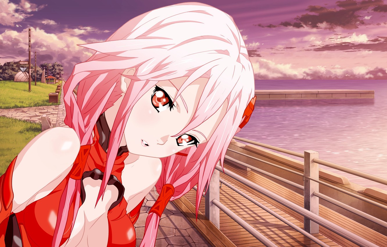 Photo Wallpaper Sea, Girl, Coast, Art, Pierce, Guilty - 楪 祈 罪惡 王冠 - HD Wallpaper 