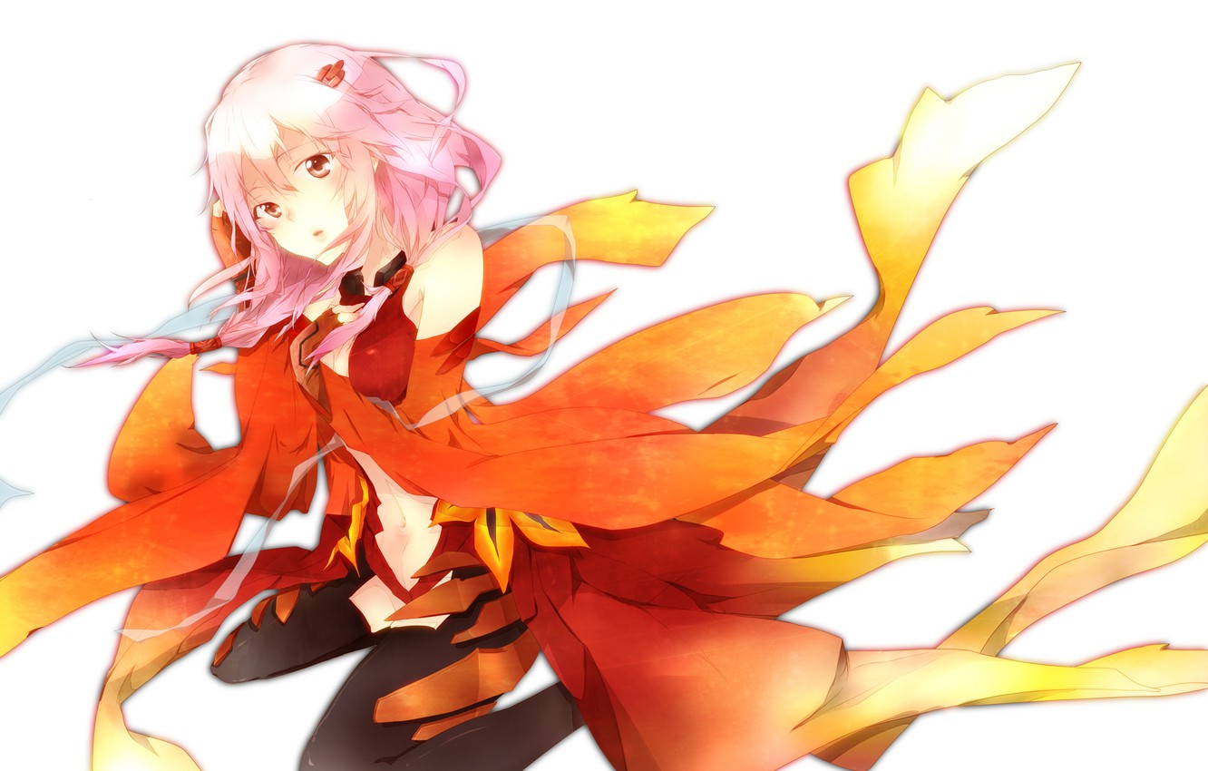 Photo Wallpaper Girl, Anime, Art, White Background, - Guilty Crown Pictures White Background - HD Wallpaper 