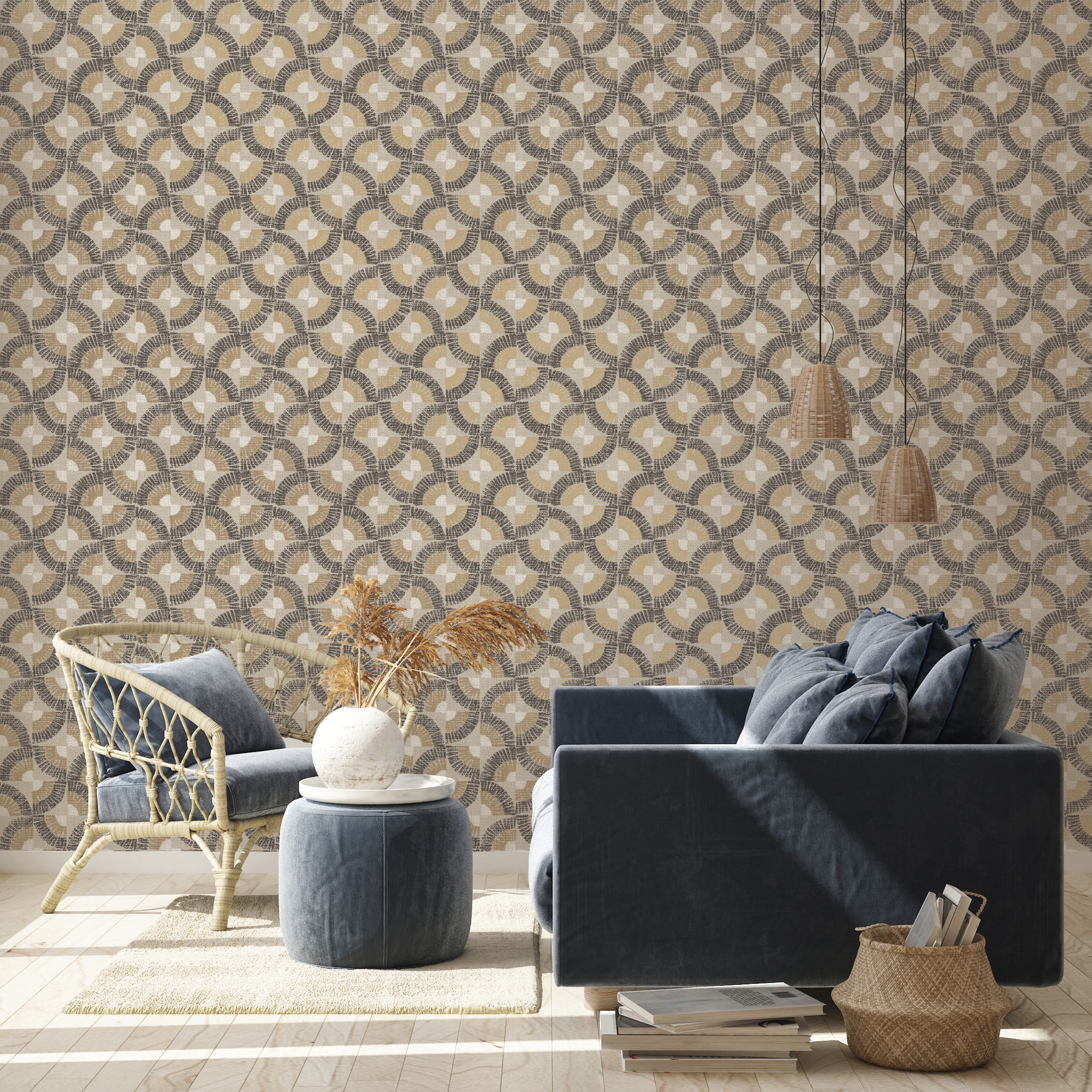 Tempaper Grasscloth Fans - Обои Monte Solaro 9035 02 - HD Wallpaper 