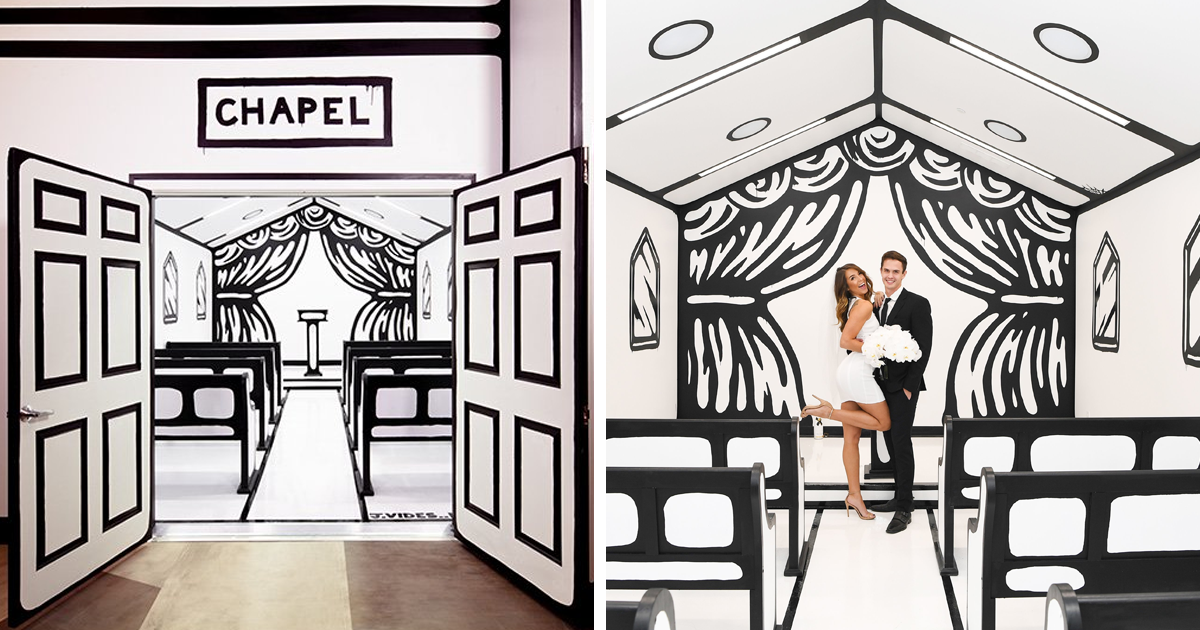 Black And White Chapel Las Vegas - HD Wallpaper 