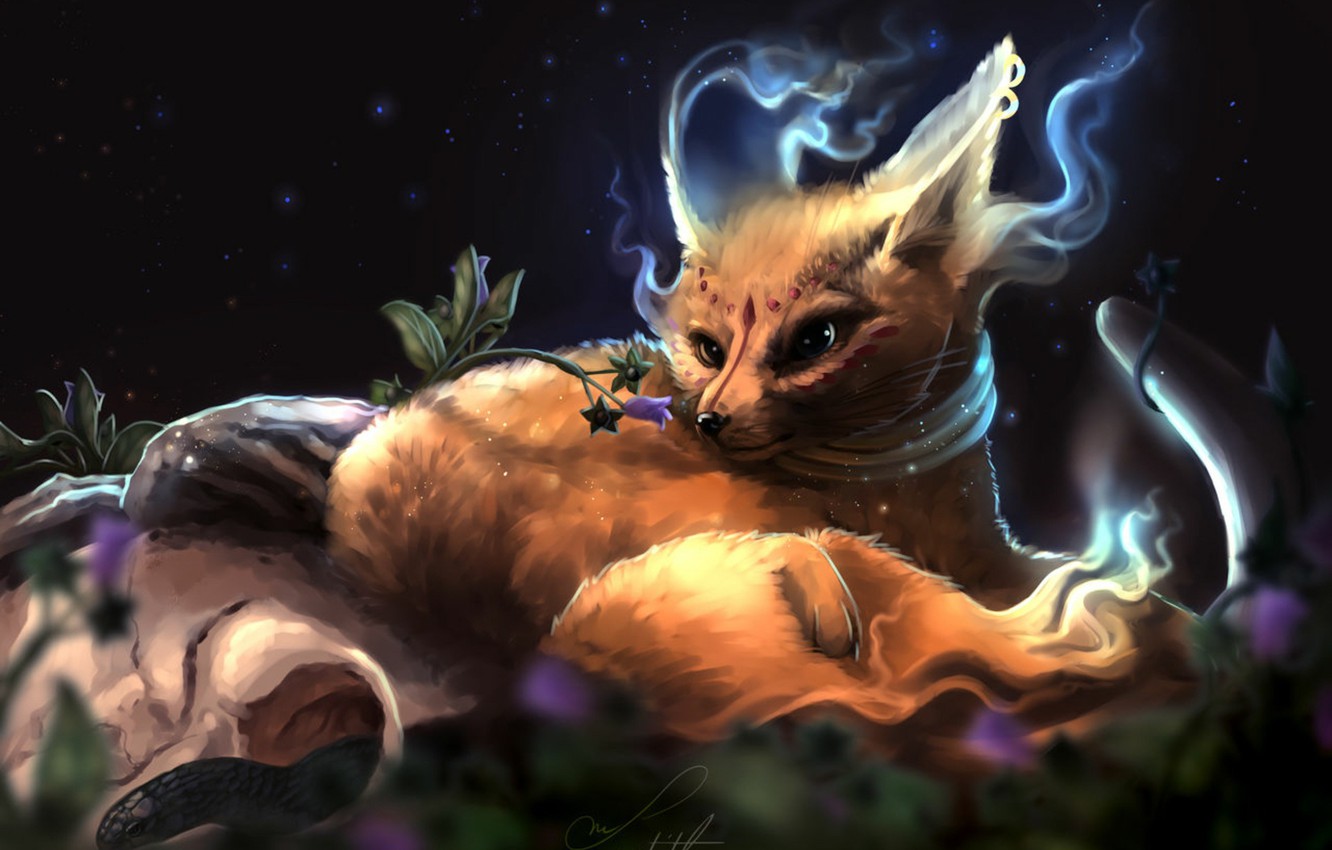 Photo Wallpaper Snake, Fox, Animal - Wallpaper - HD Wallpaper 