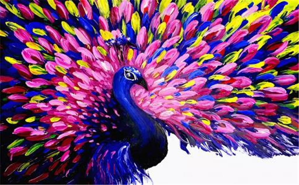 Beautiful Colorful Peacock - HD Wallpaper 