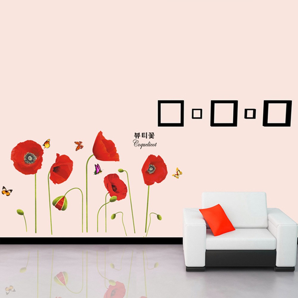 Art Deco Poppy Flowers - HD Wallpaper 