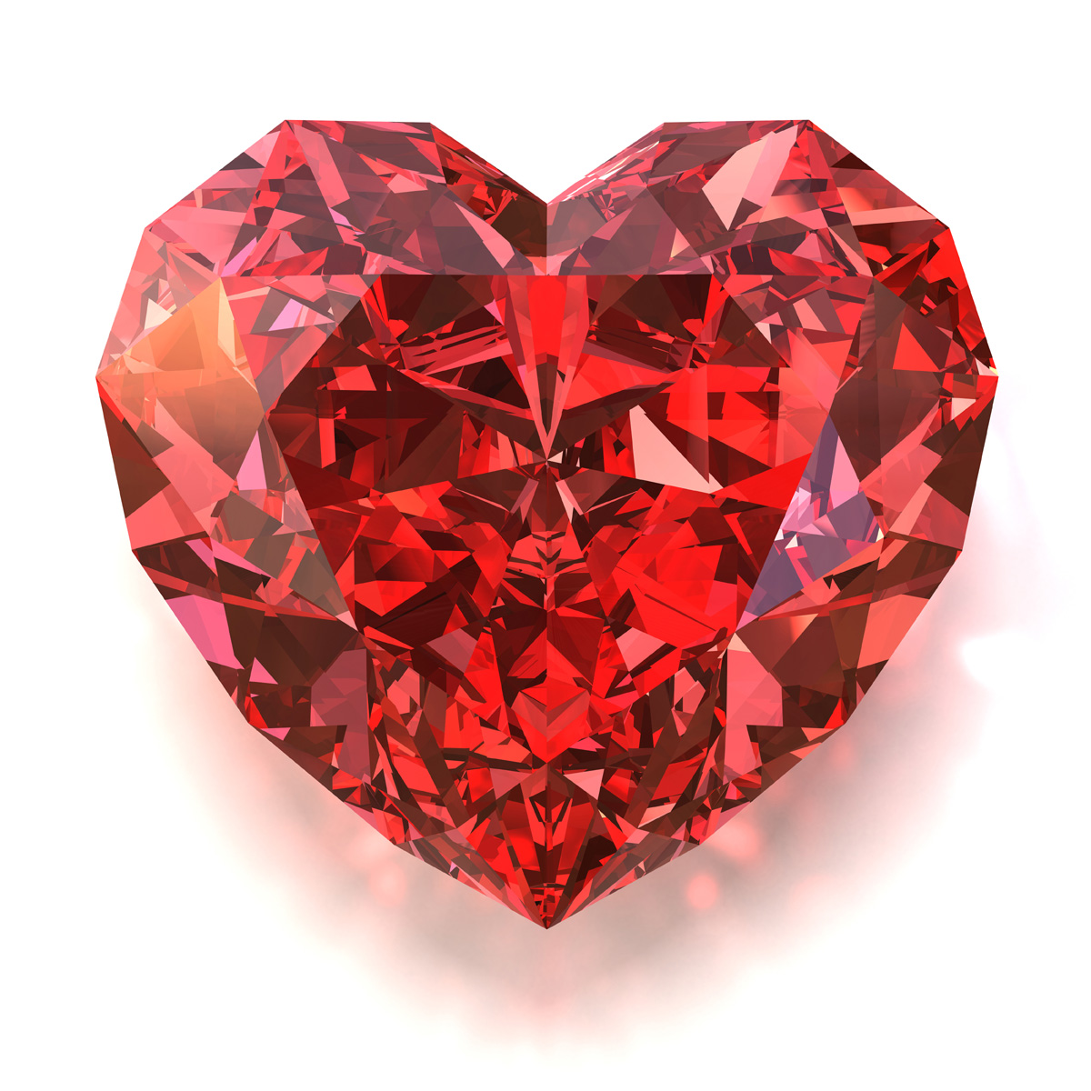 Bright Red Heart-shaped Diamond - Ruby Red Heart - HD Wallpaper 