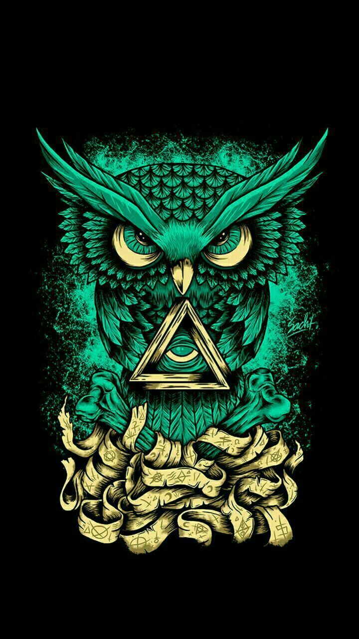 Owl, Wallpaper, And Green Image - Illuminati Logo - HD Wallpaper 