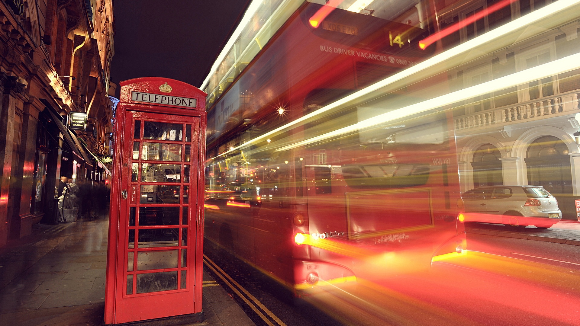 Wallpaper London Telephone Street Motion - London Full Hd - HD Wallpaper 