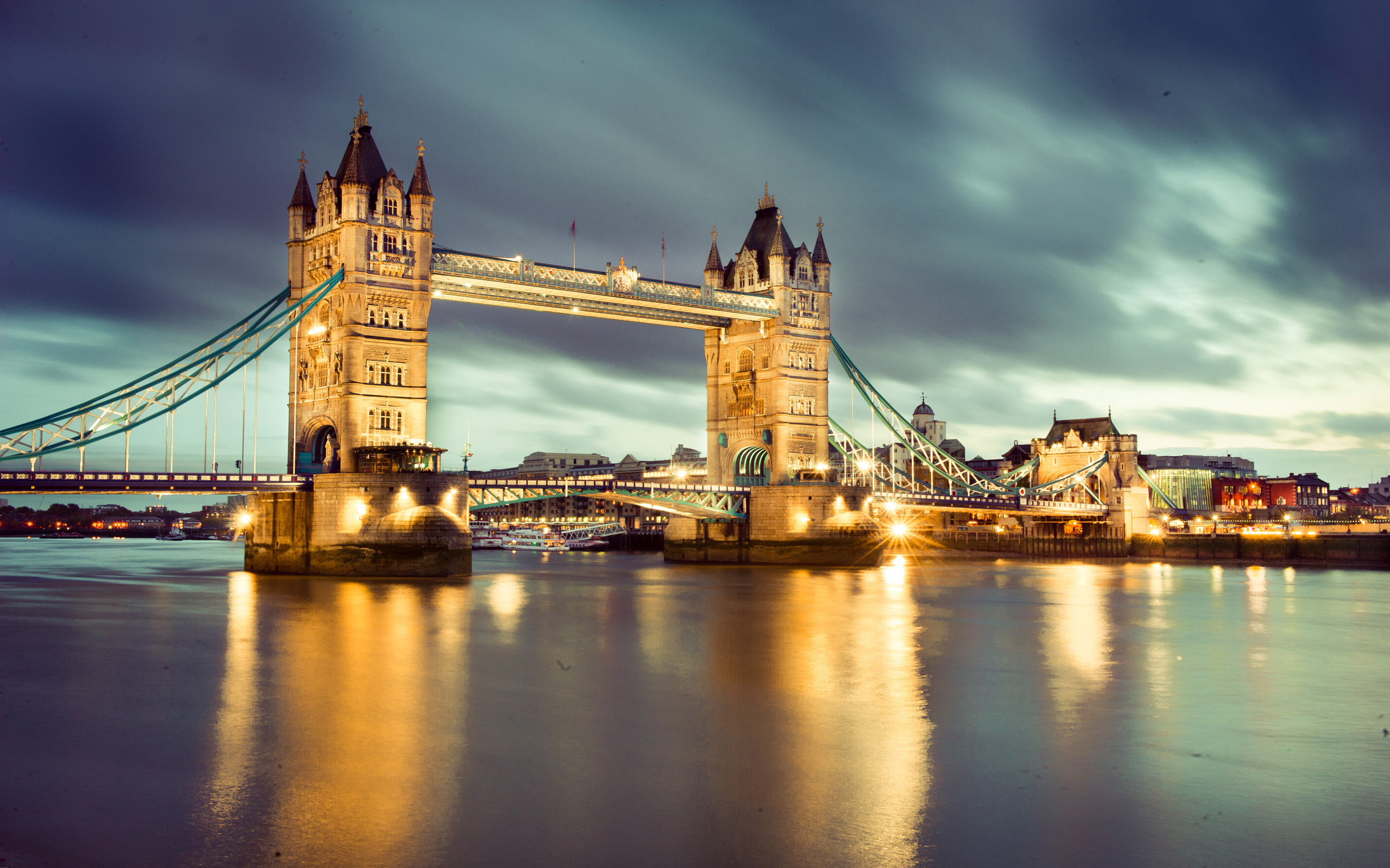Tower Bridge London At Night - London Thames River Hd - HD Wallpaper 