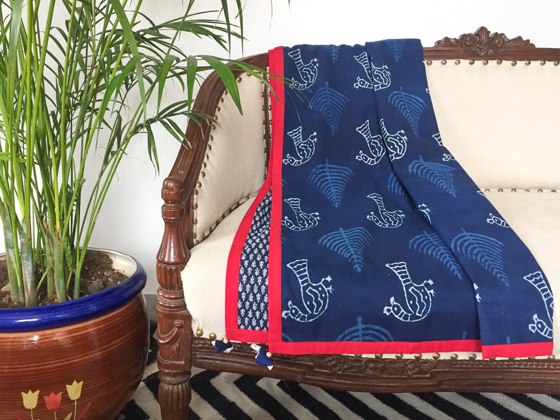 Buy Bagru Chidiya Throw - Houseplant - HD Wallpaper 