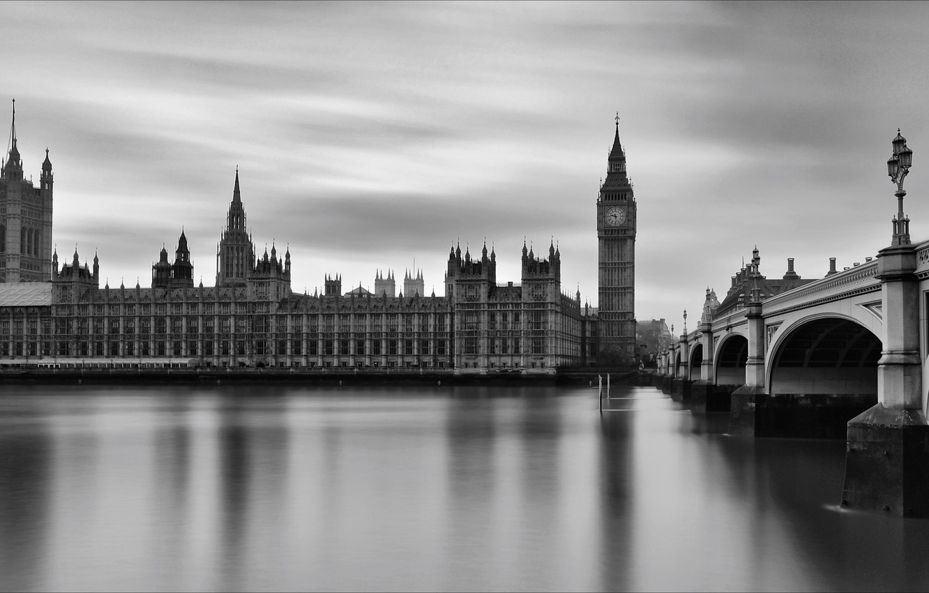 Photo Wallpaper Bridge, Night, London, England, Big - Houses Of Parliament - HD Wallpaper 