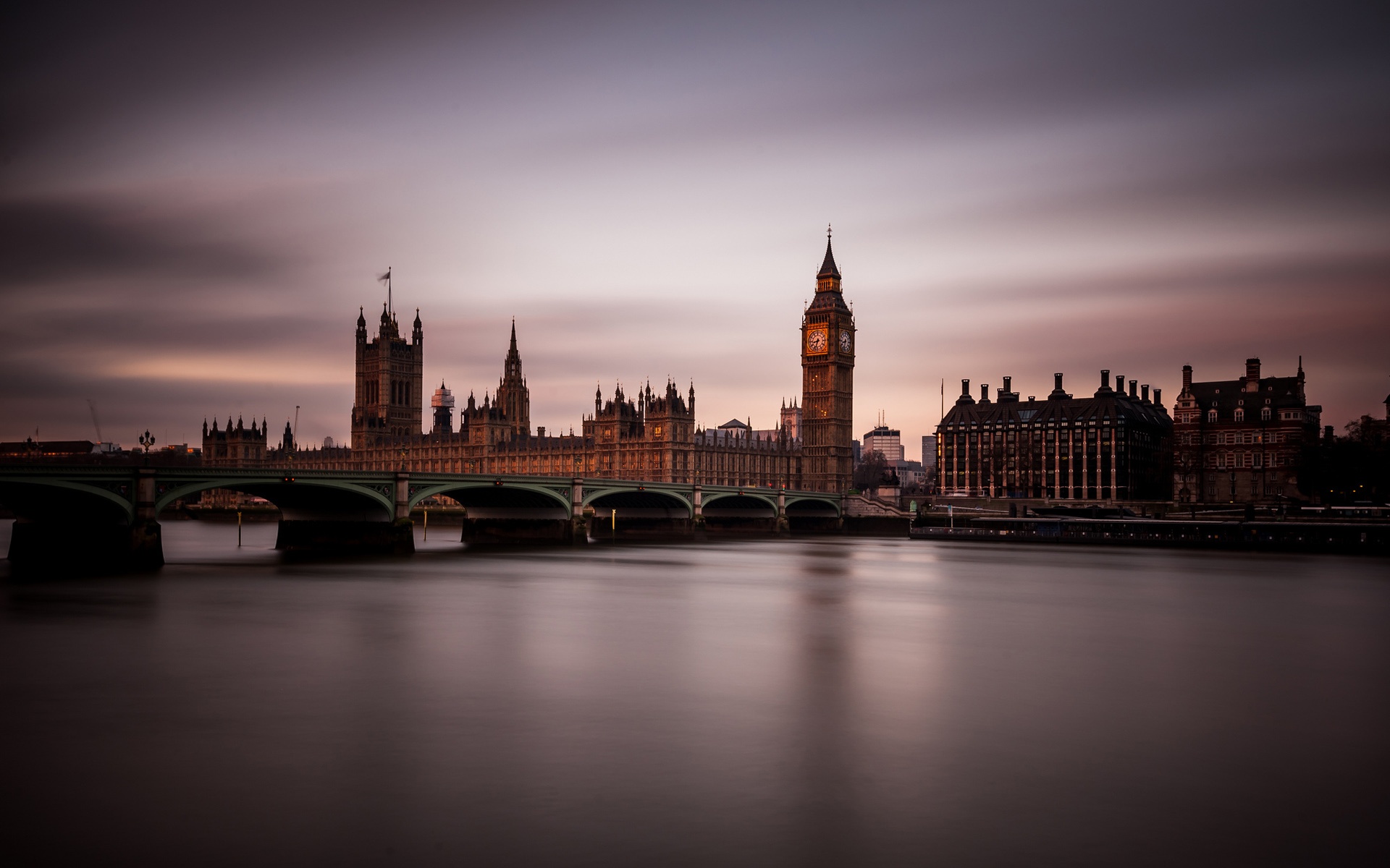 Wallpaper England, London, Night, Twilight, City, Bridge, - Houses Of Parliament - HD Wallpaper 