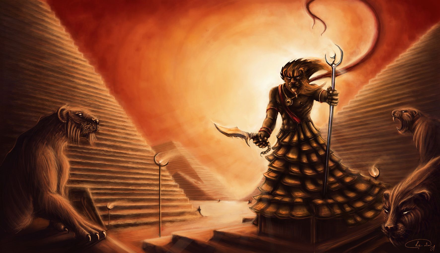 Gods Egypt Wallpaper For Desktop - Maahes God Of War - HD Wallpaper 